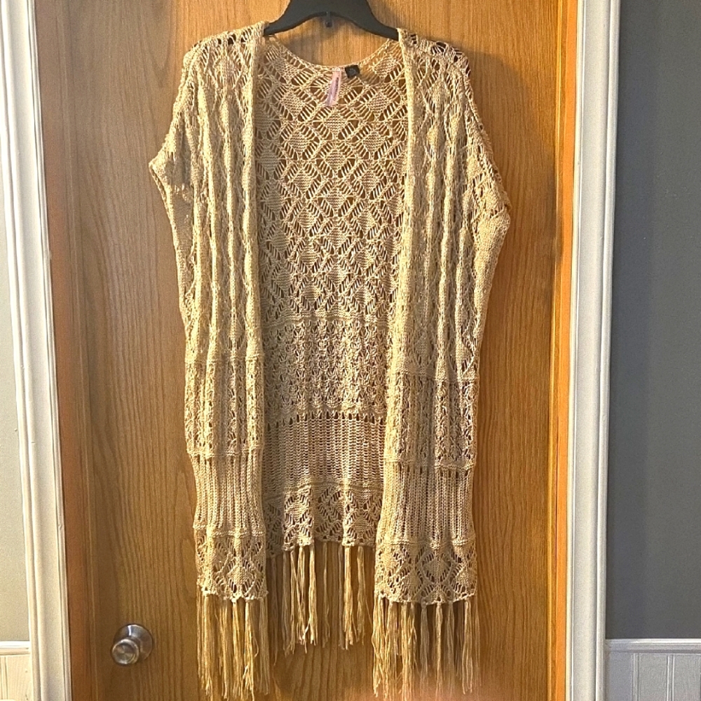 Love By Design Knit Cover Up; Beige; Women's; XL